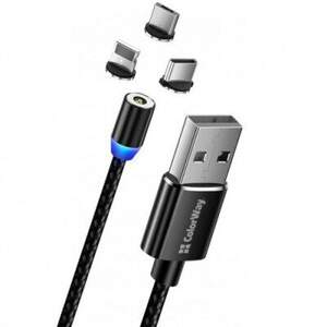 Кабель SkyDolphin S59KIT Magnetic 3in1 Micro USB/Type-C/Lightning 2.4A/1m (Чорний)