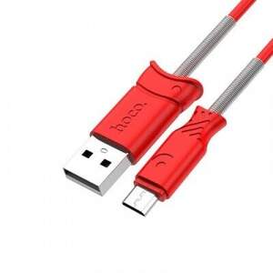 Кабель Hoco X24 Pisces USB - MicroUSB 2.4A/1m (Червоний, чорний)