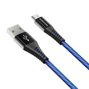 Кабель Borofone BU13 Craft USB - MicroUSB 4A/1.2m (Чорно-синій)