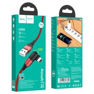 Кабель Hoco U100 Orbit USB - Lightning 2.4A/1.2m (Червоний)
