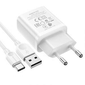 Мережевий Зарядний Пристрій Borofone BA52A 1USB/2.1A + Type-C (Білий)