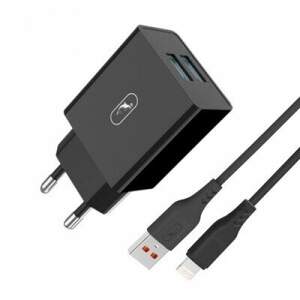 Мережевий Зарядний Пристрій USB SkyDolphin SC30L Lightning 2USB/2.1A (Чорний)