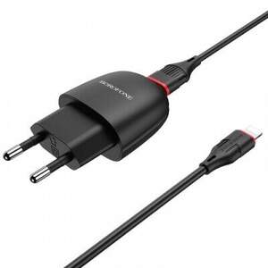 Мережевий Зарядний Пристрій Borofone BA49A 1USB/2.1A + Lightning (Чорний)