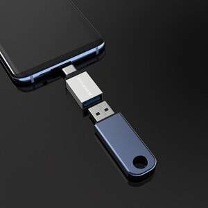 Перехідник Borofone BV3 OTG USB - Type-C (Сталевий)