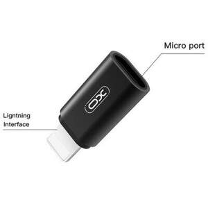 Перехідник XO NB130 MicroUSB - Lightning (Чорний)