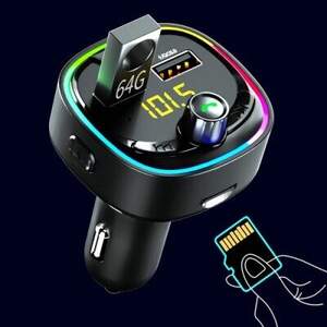FM Модулятор SkyDolphin SZ21 Aluminium/Bluetooth/TF Card/LED/2USB/3.1A/18W (Чорний)