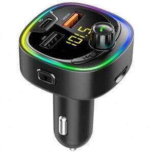 FM Модулятор SkyDolphin SZ21 Aluminium/Bluetooth/TF Card/LED/2USB/3.1A/18W (Чорний)