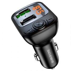 FM Модулятор Borofone BC41 Eminency QC3.0 (Чорний)