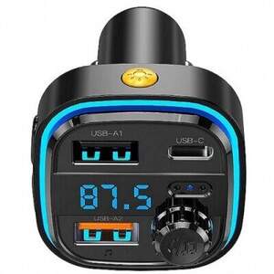 FM Модулятор XO BCC08 (QC3.0/PD) 18W/2USB + 18W (Чорний)