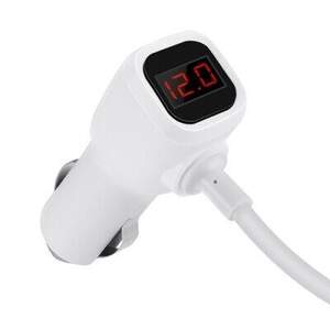 Розгалужувач прикурювача Hoco Z13 (3 порта+2USB/2.1A+LCD) (Сталевий)